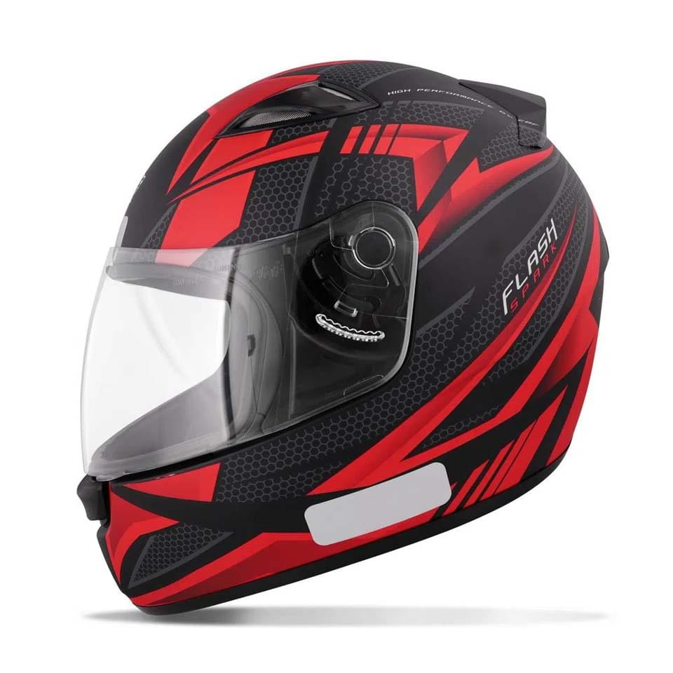 Capacete EBF New Spark Flash Preto Fosco Vermelho