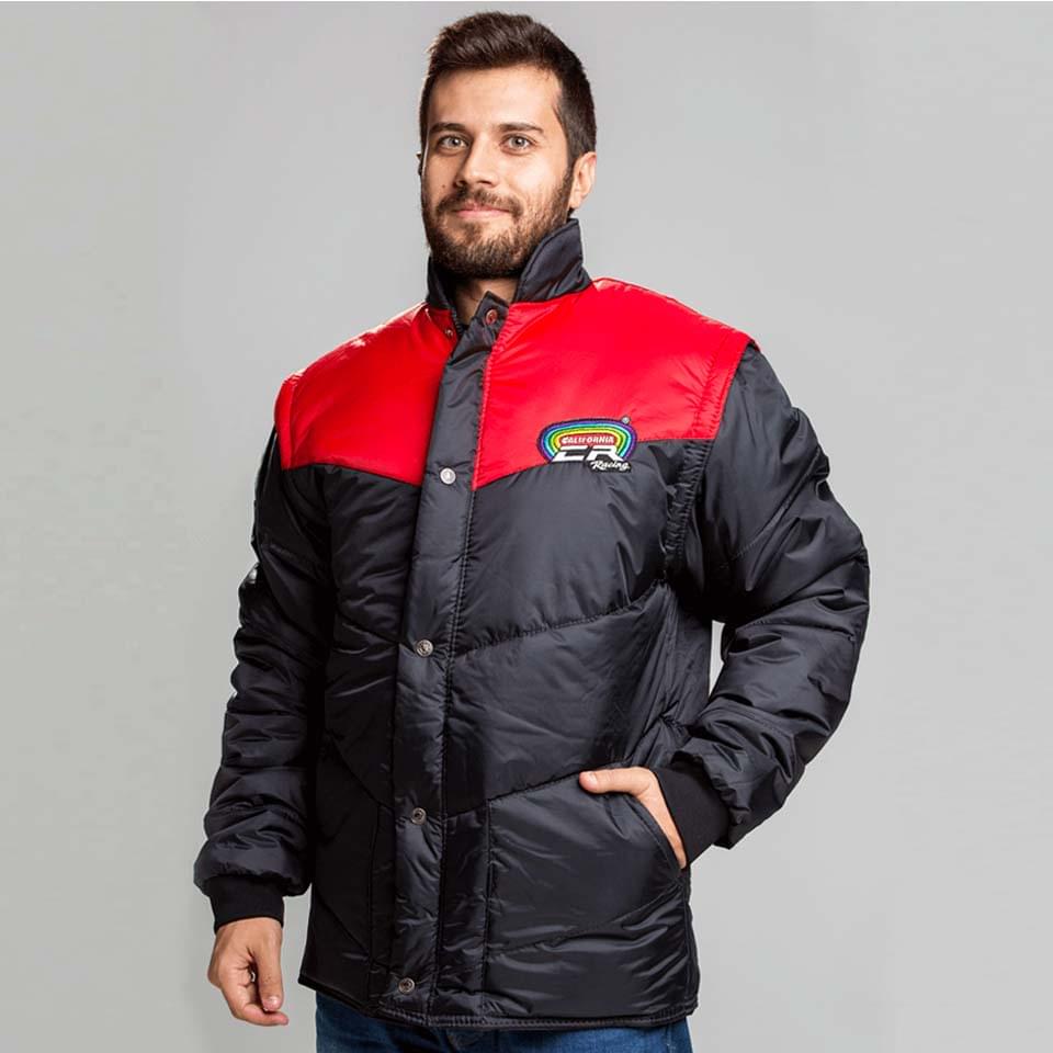 Jaqueta California Racing Tradicional Masculina Preta Vermelho