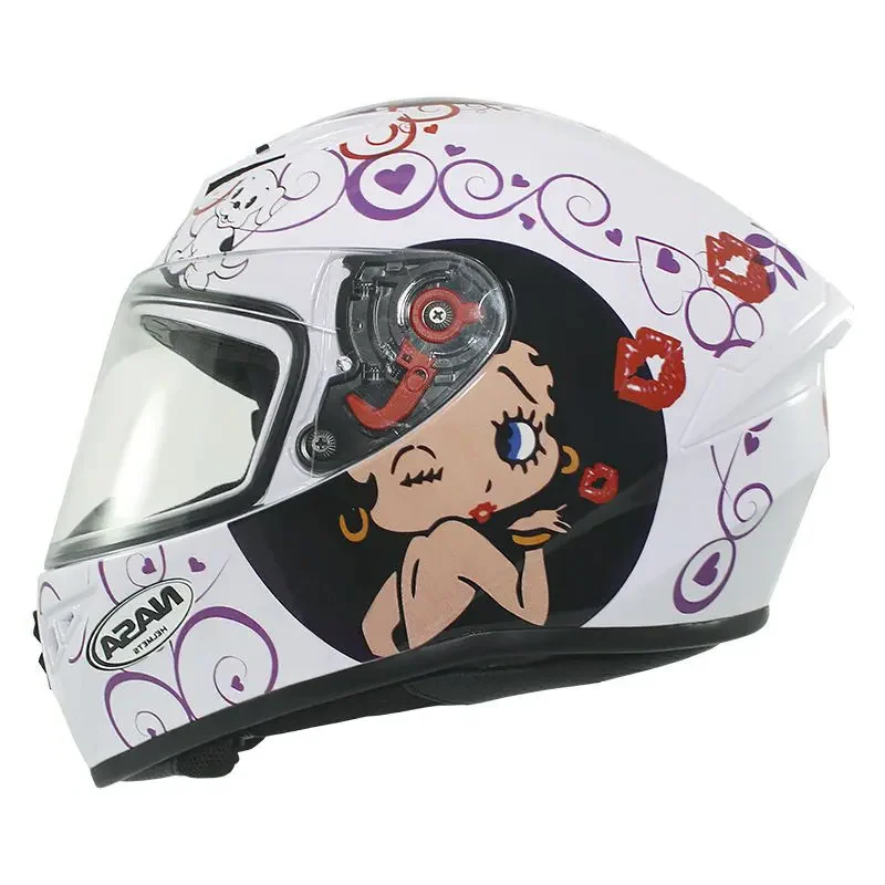 Capacete Nasa NS701 Betty Boop Branco